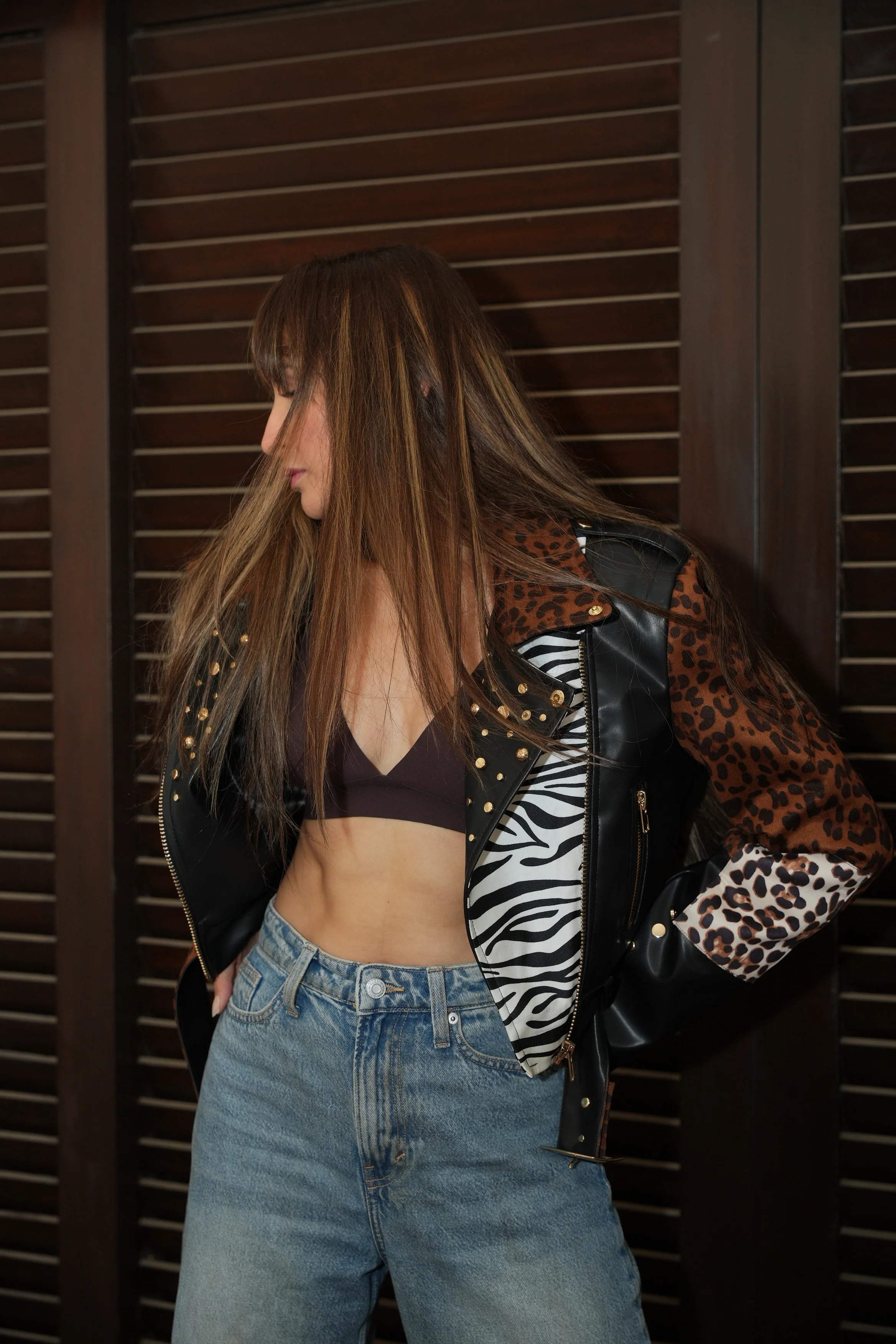 Animal Print Leather Jacket - Image 10
