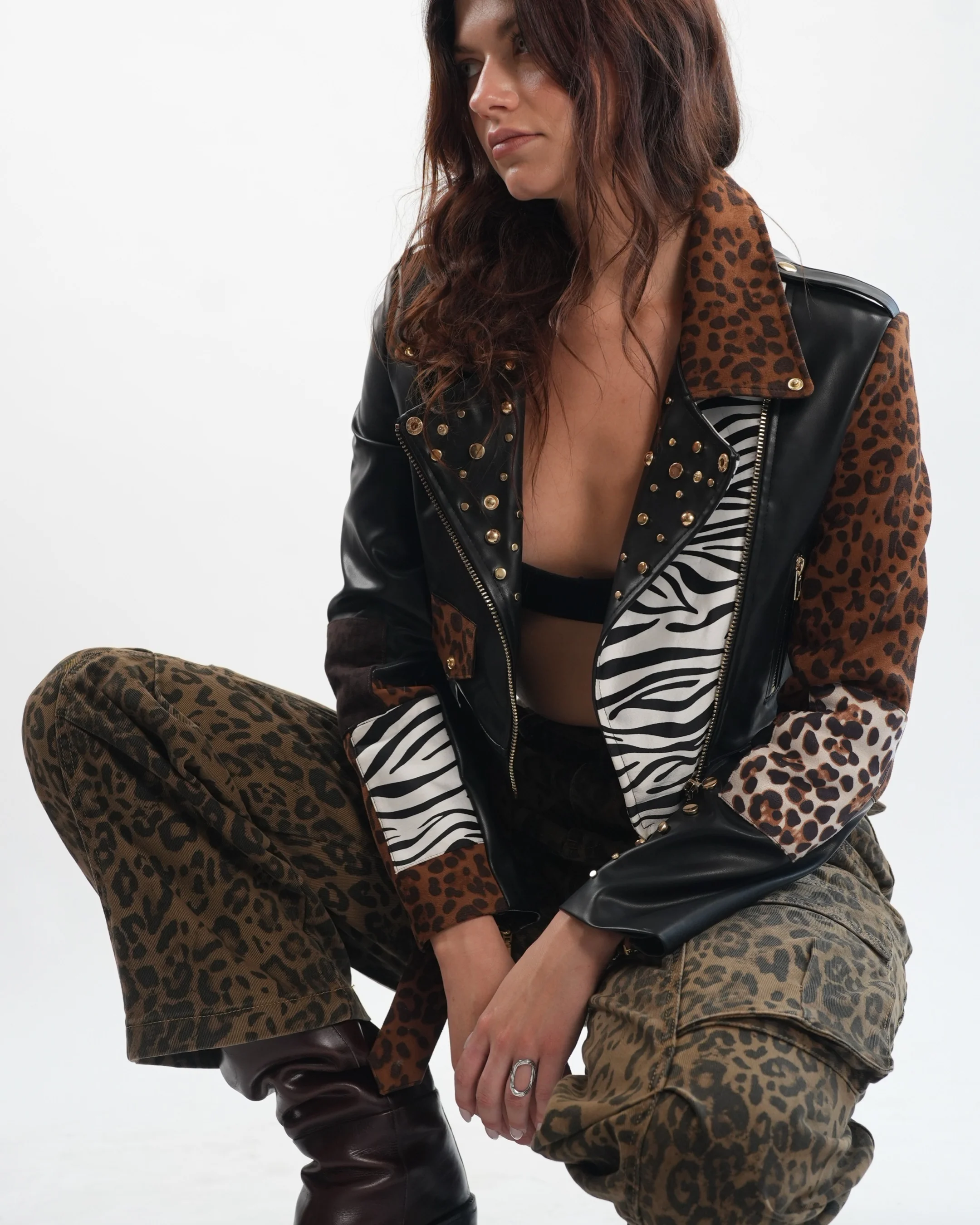 Animal Print Leather Jacket - Image 3