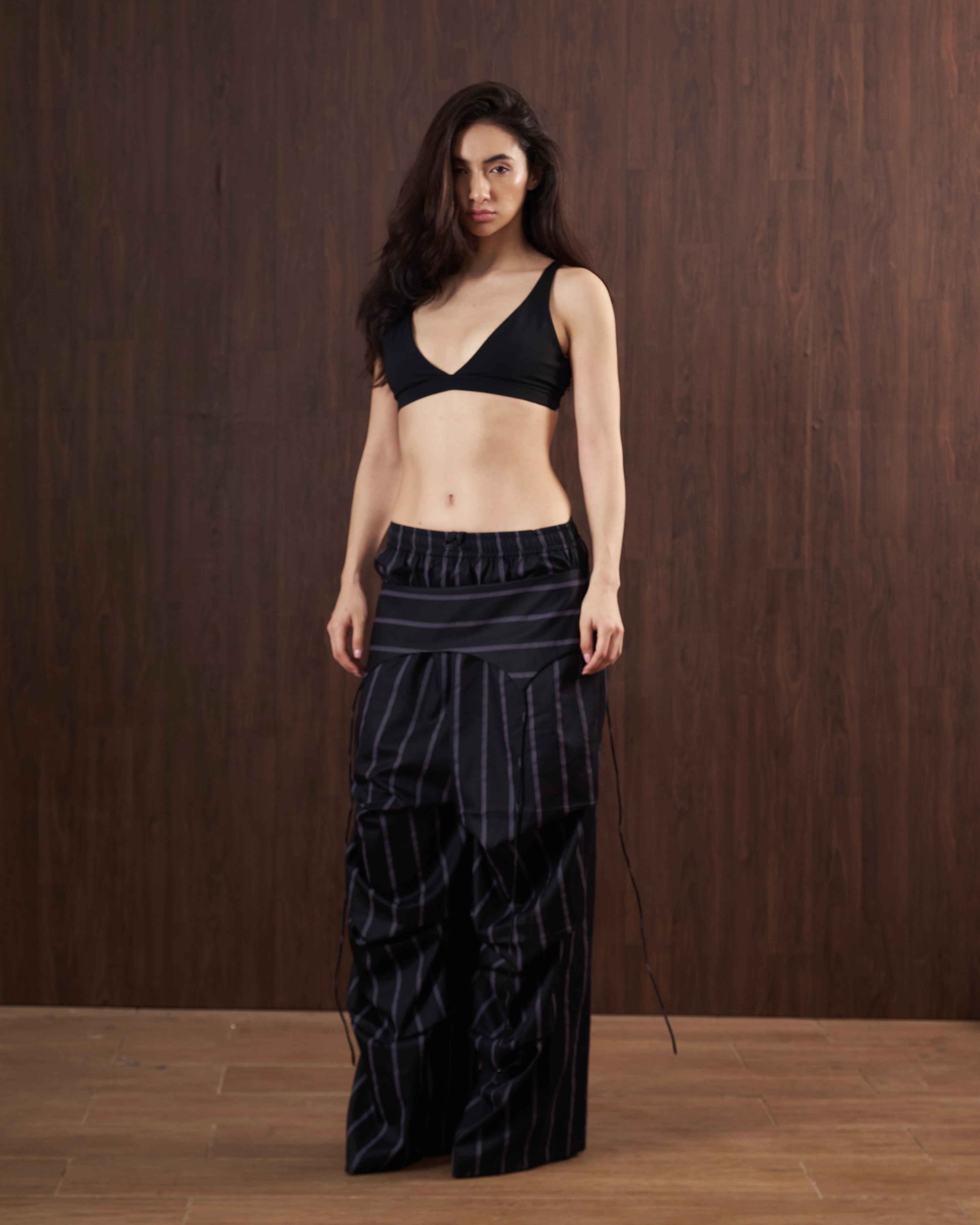 Black Pinstripe Boxer Cargo Pants - Image 10