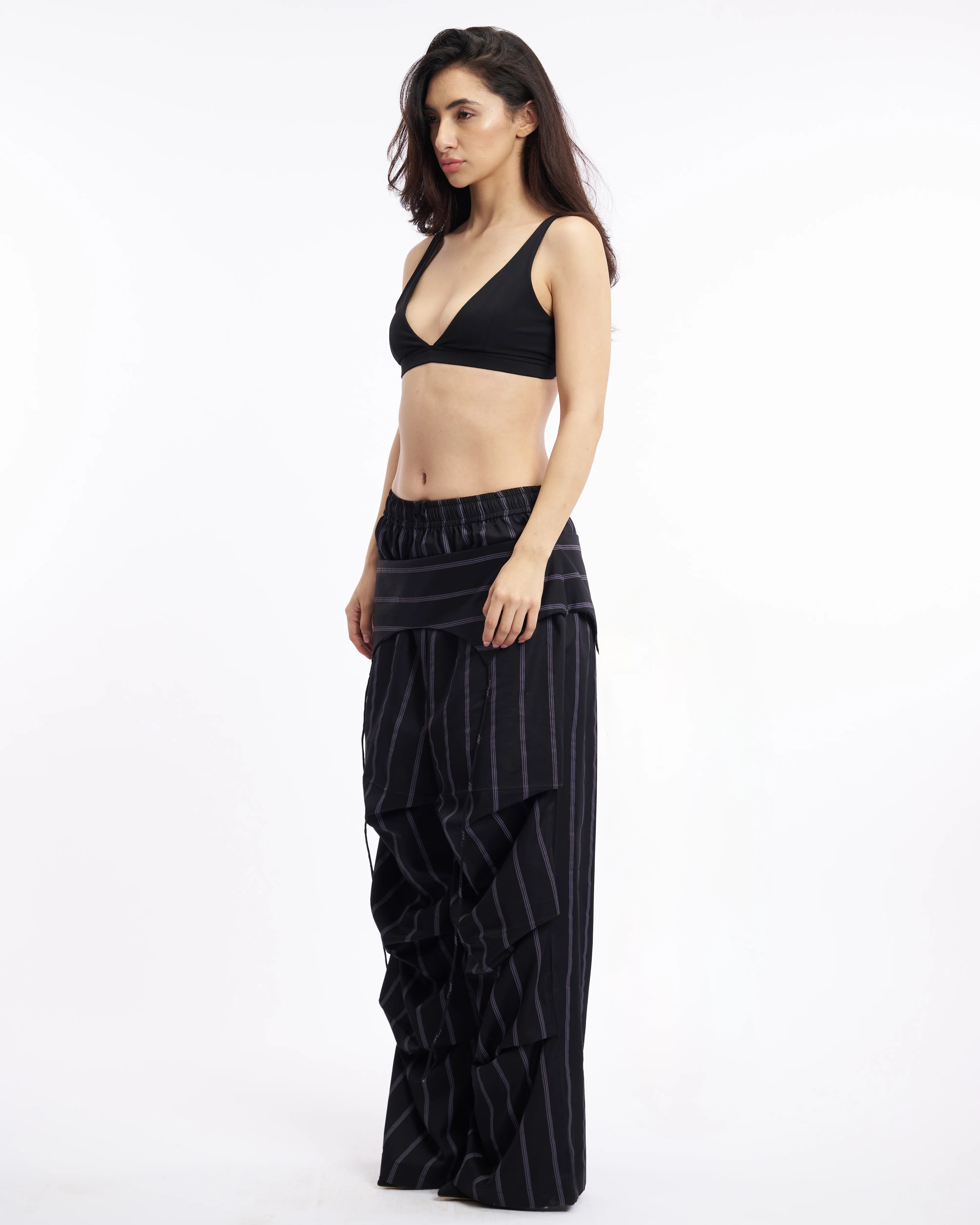 Black Pinstripe Boxer Cargo Pants - Image 11