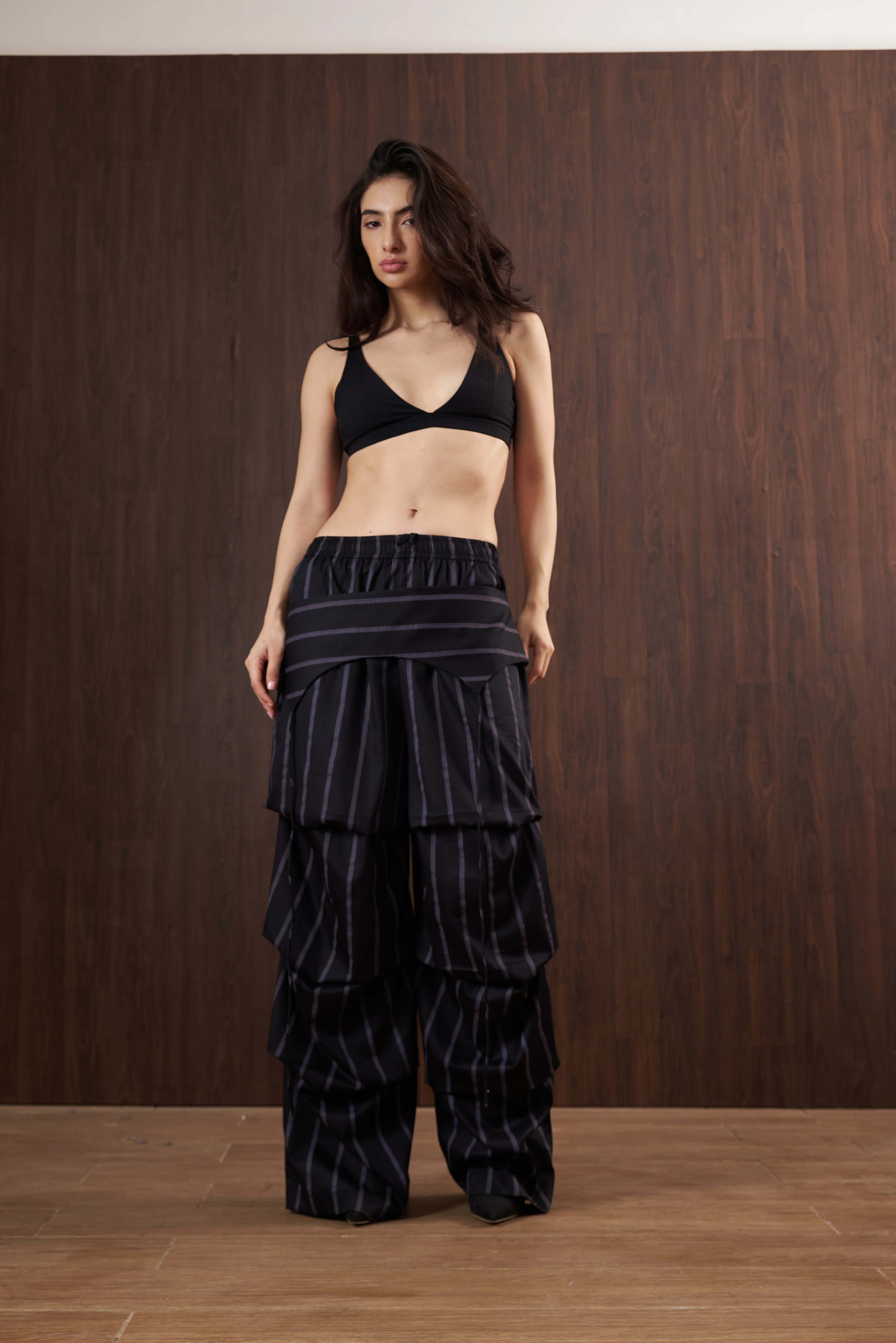 Black Pinstripe Boxer Cargo Pants - Image 6