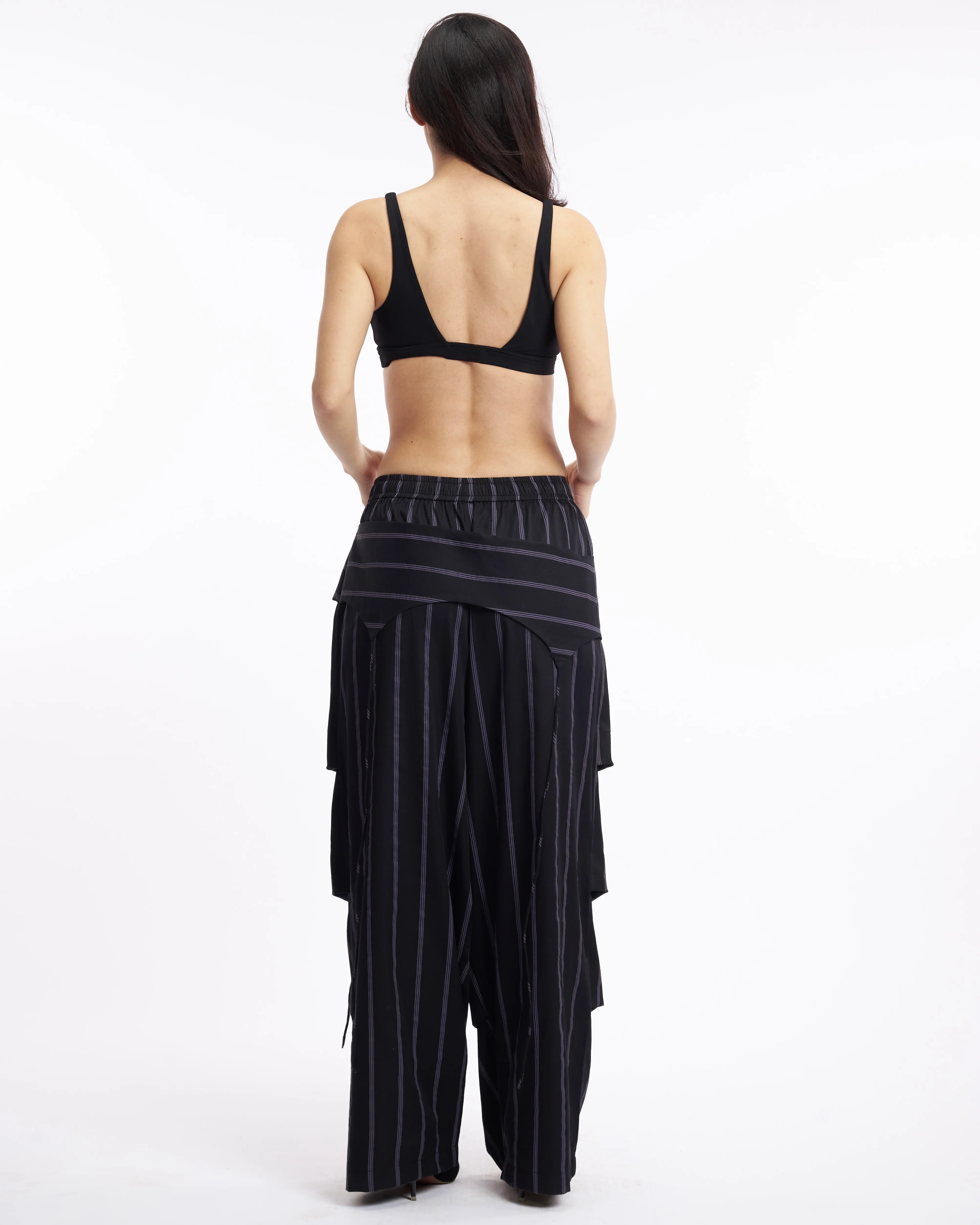 Black Pinstripe Boxer Cargo Pants - Image 8