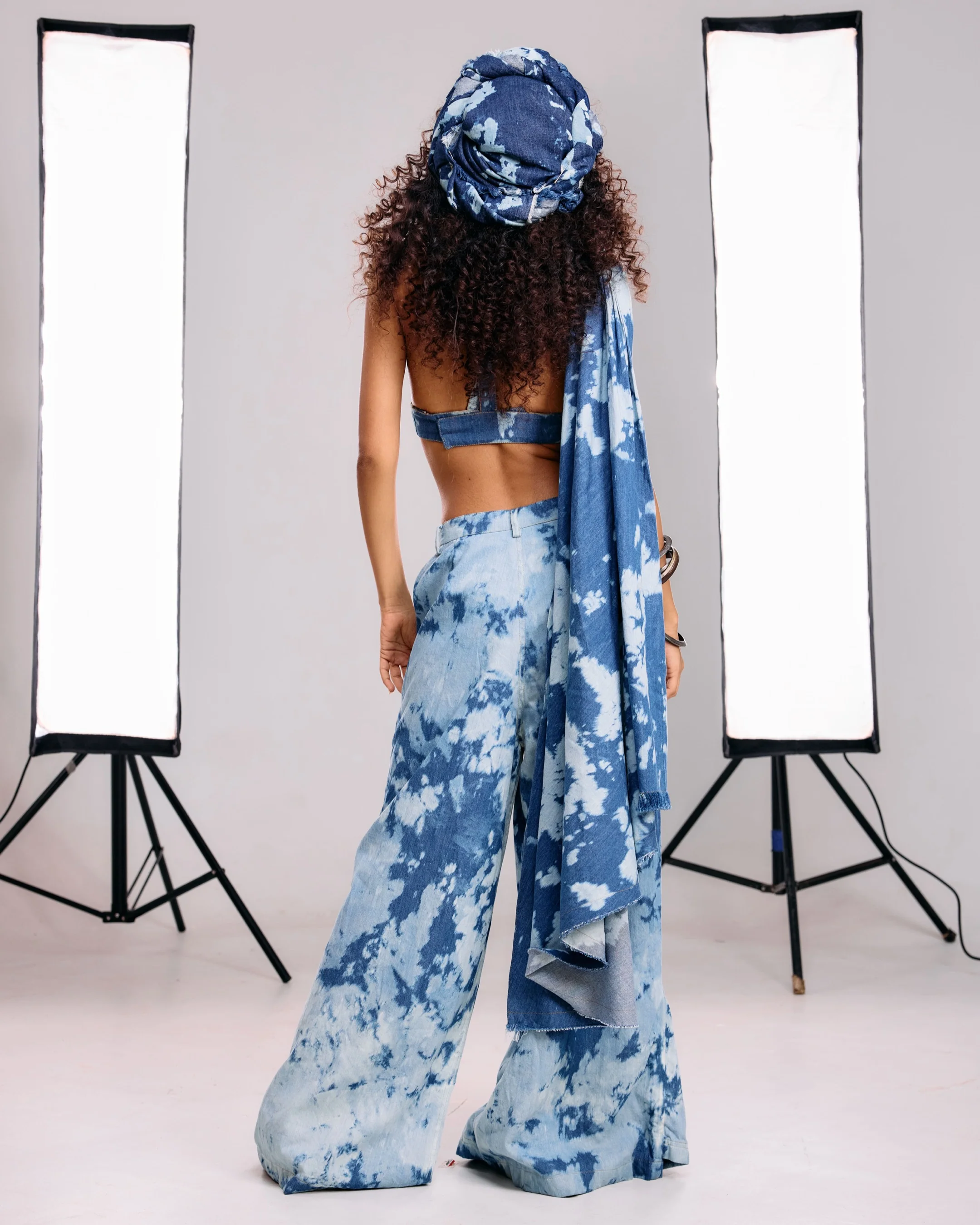Denim Drape Saree Pant - Image 8