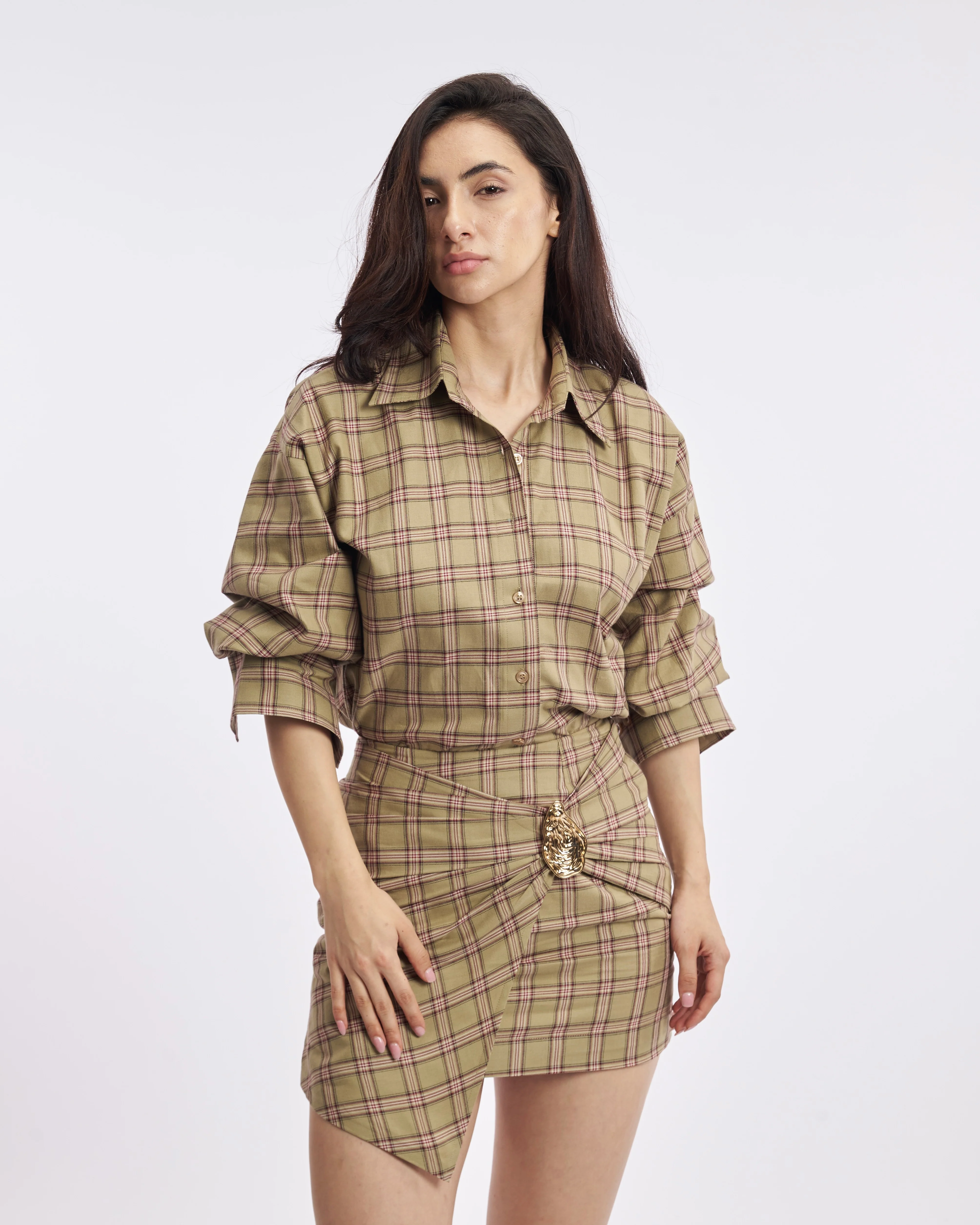 Green checkered Shirt - Image 4