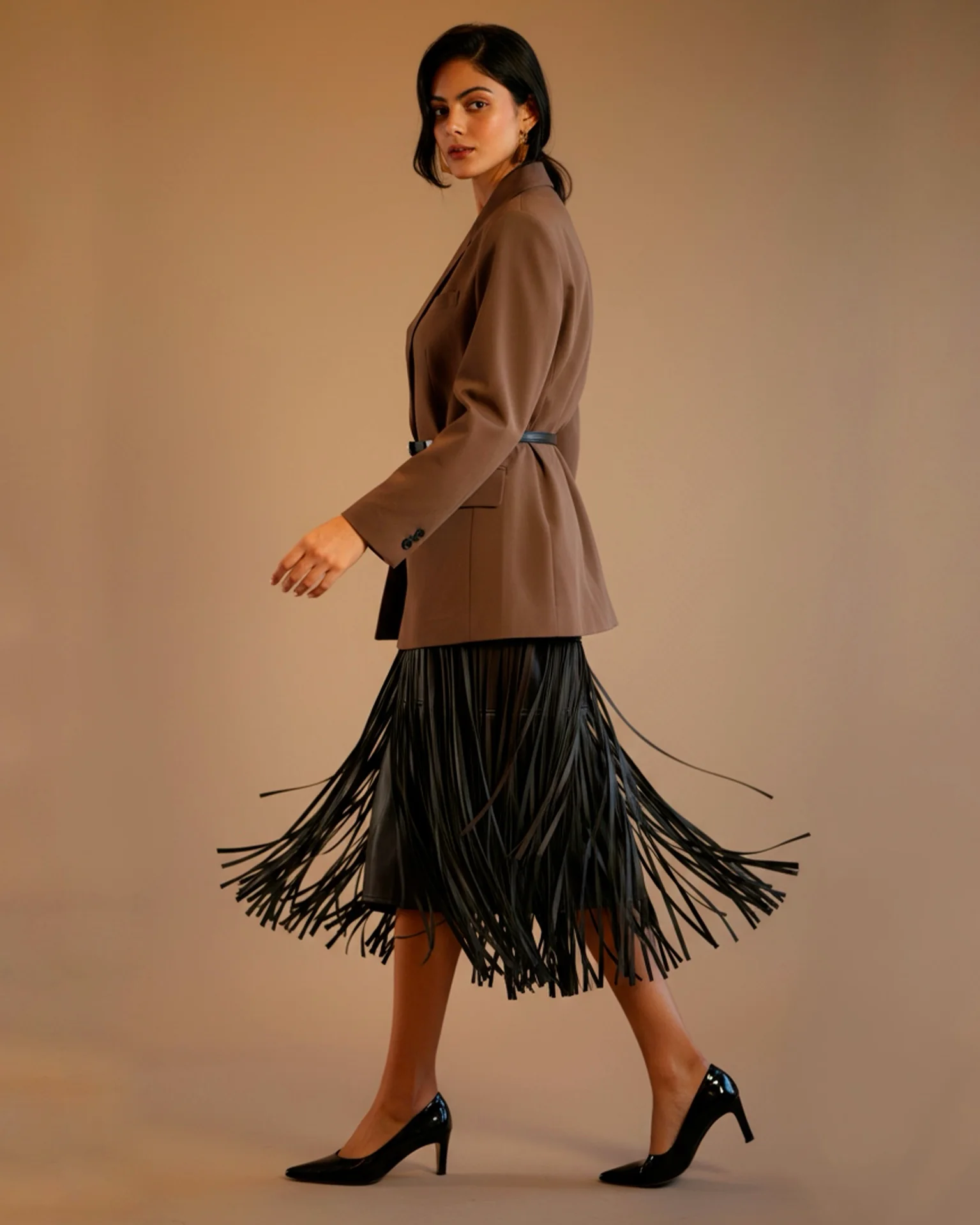 Knee Length Fringe Skirt - Image 4
