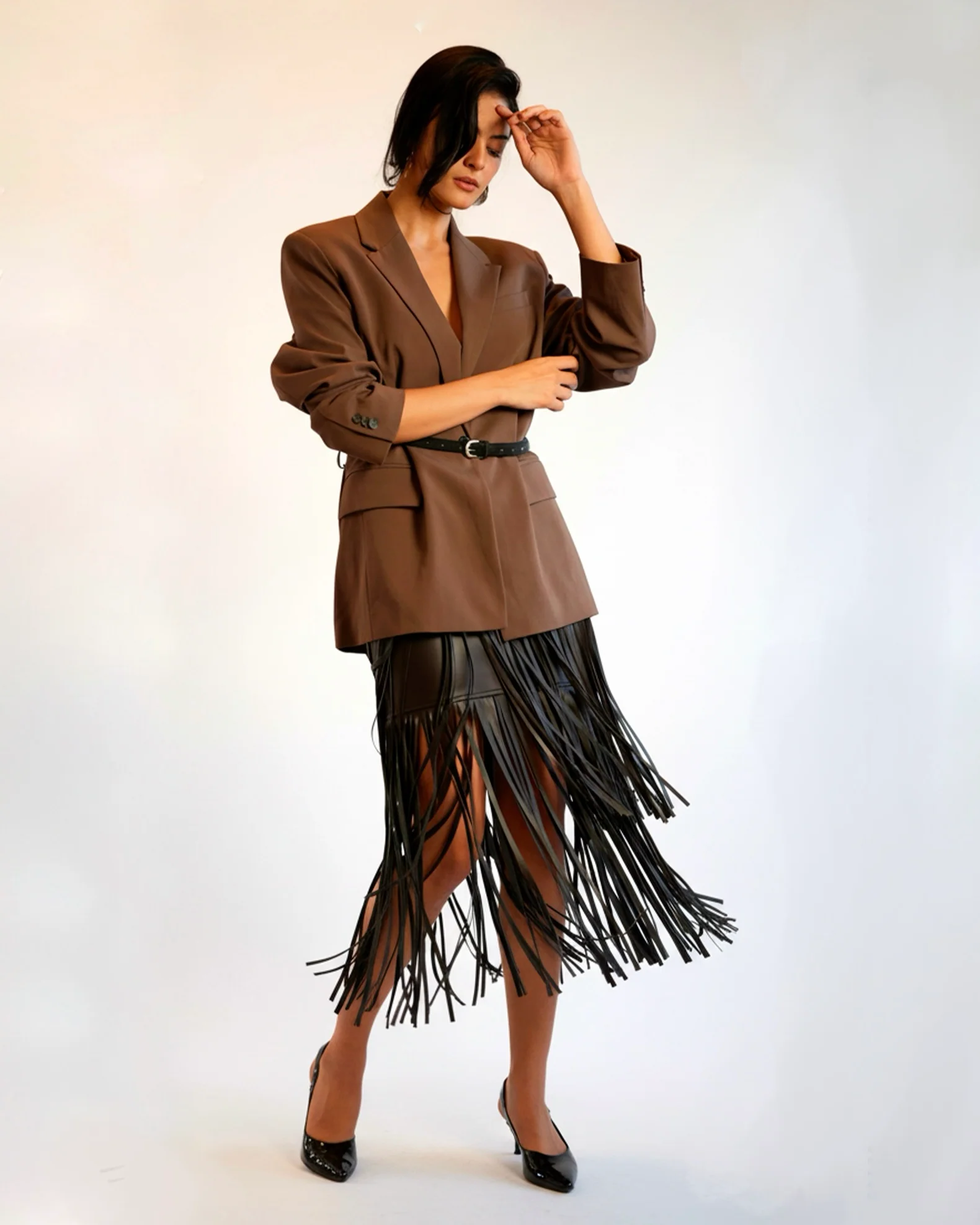 Knee Length Fringe Skirt - Image 5