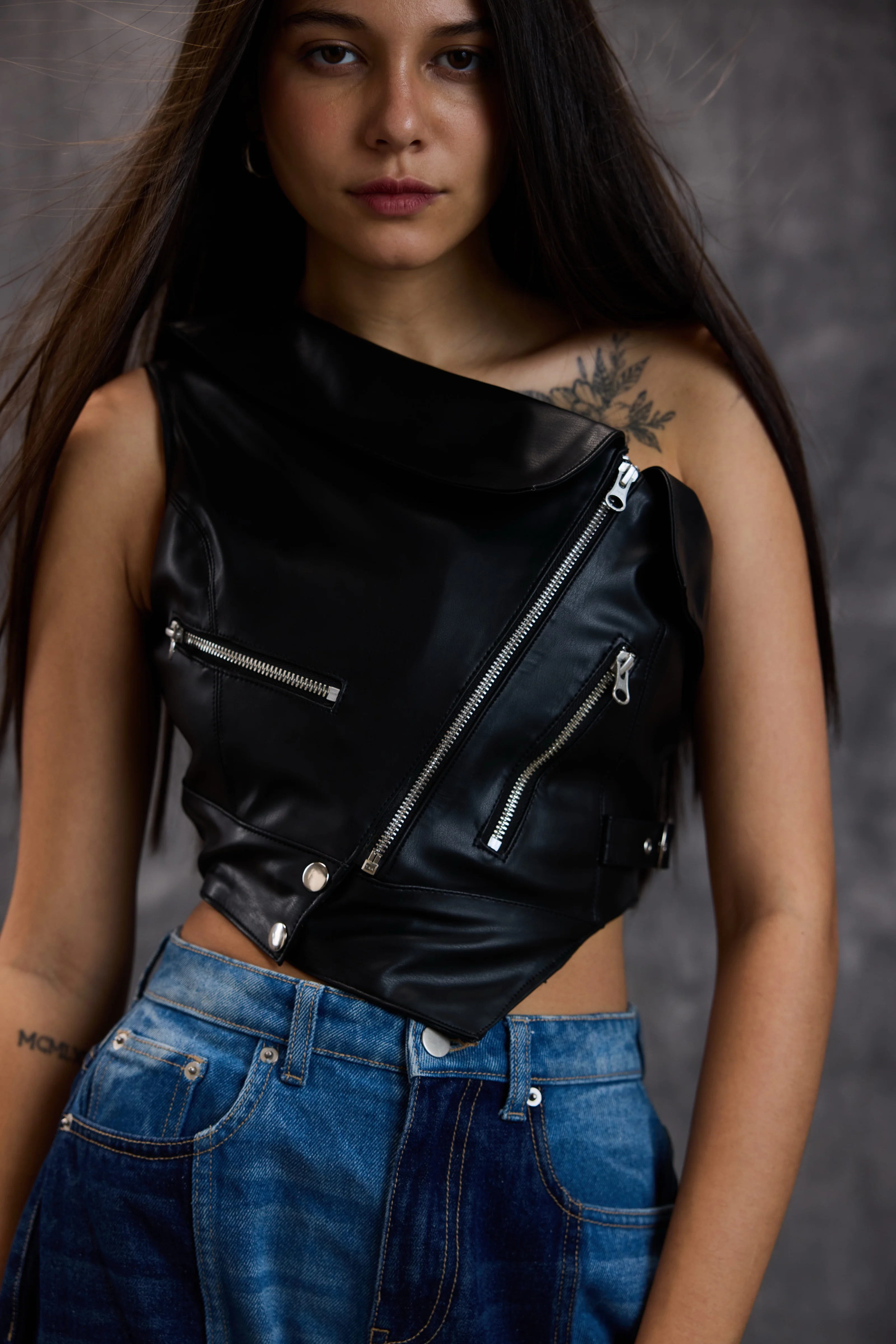Leather Moto Vest - Image 2