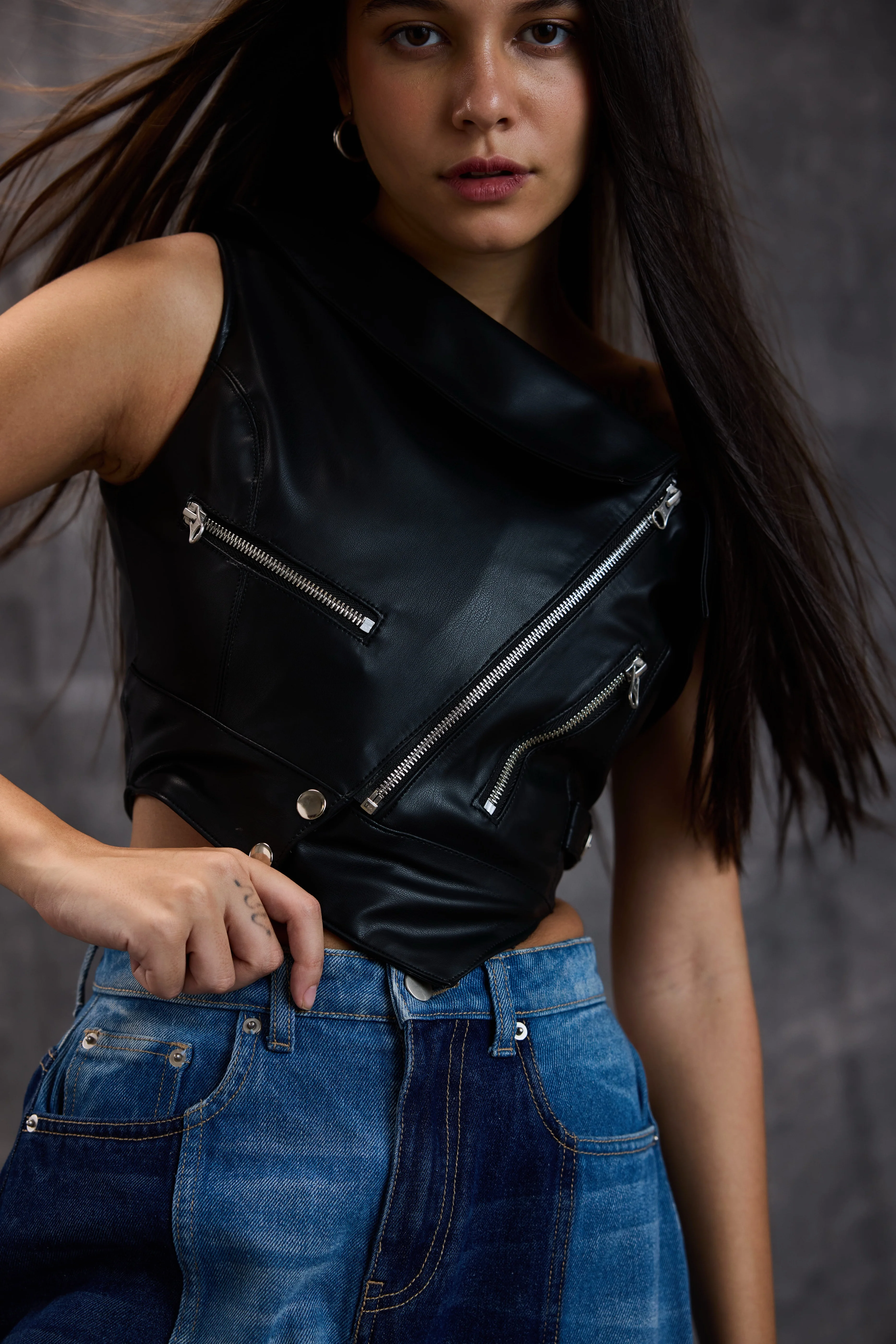 Leather Moto Vest - Image 7