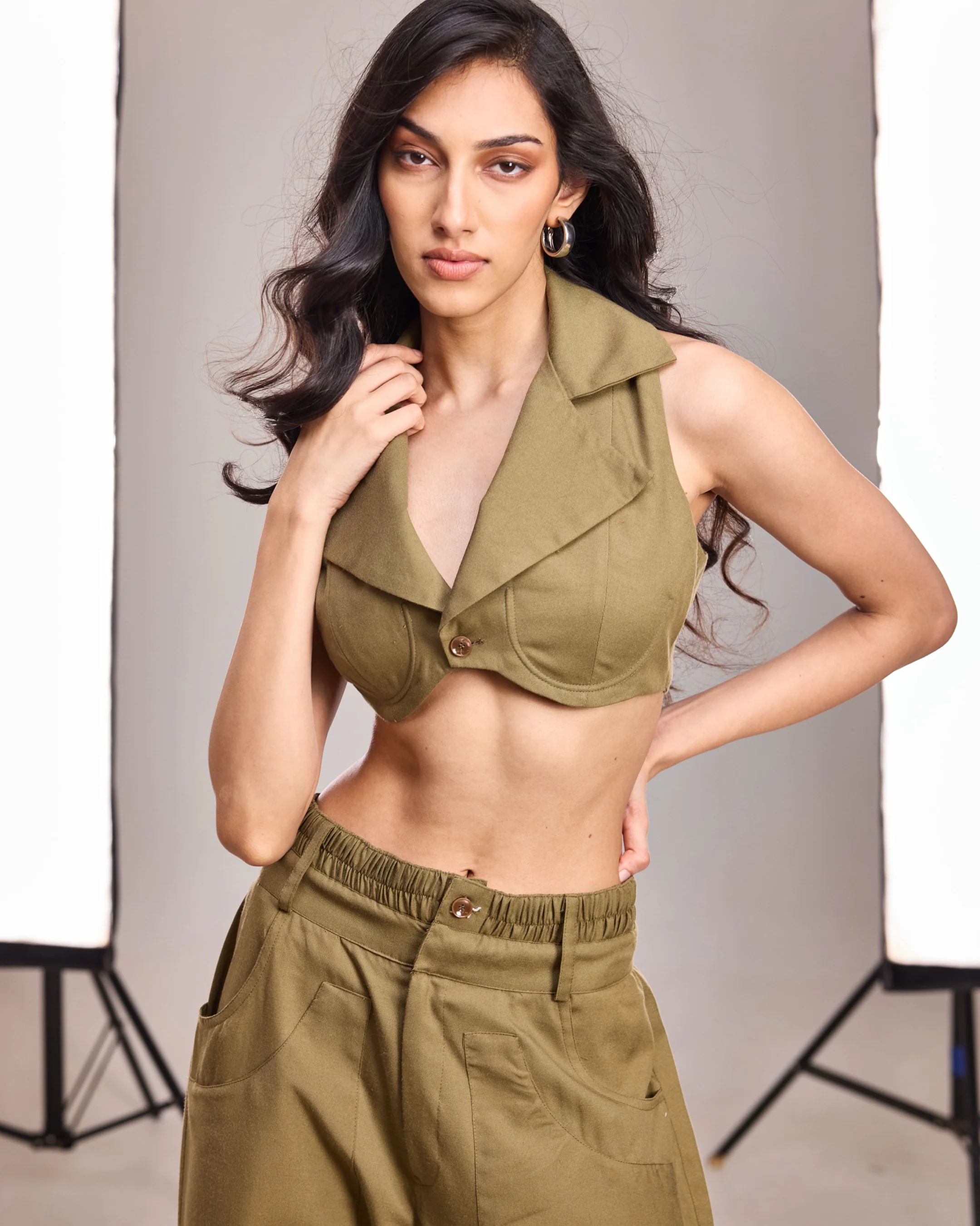 Luna Stripe Halter Top - Image 2