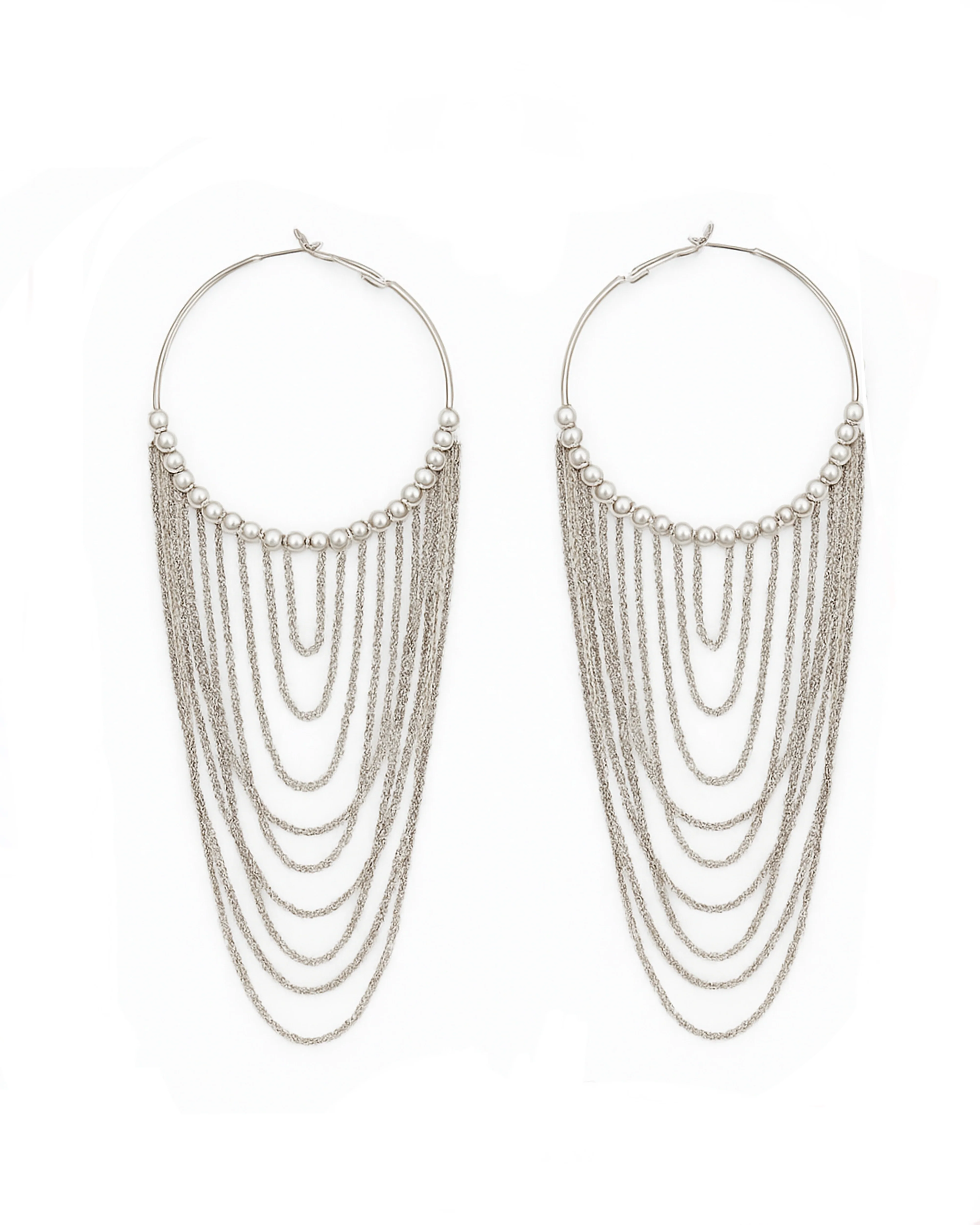 Silver Fringe Earrings - Image 2