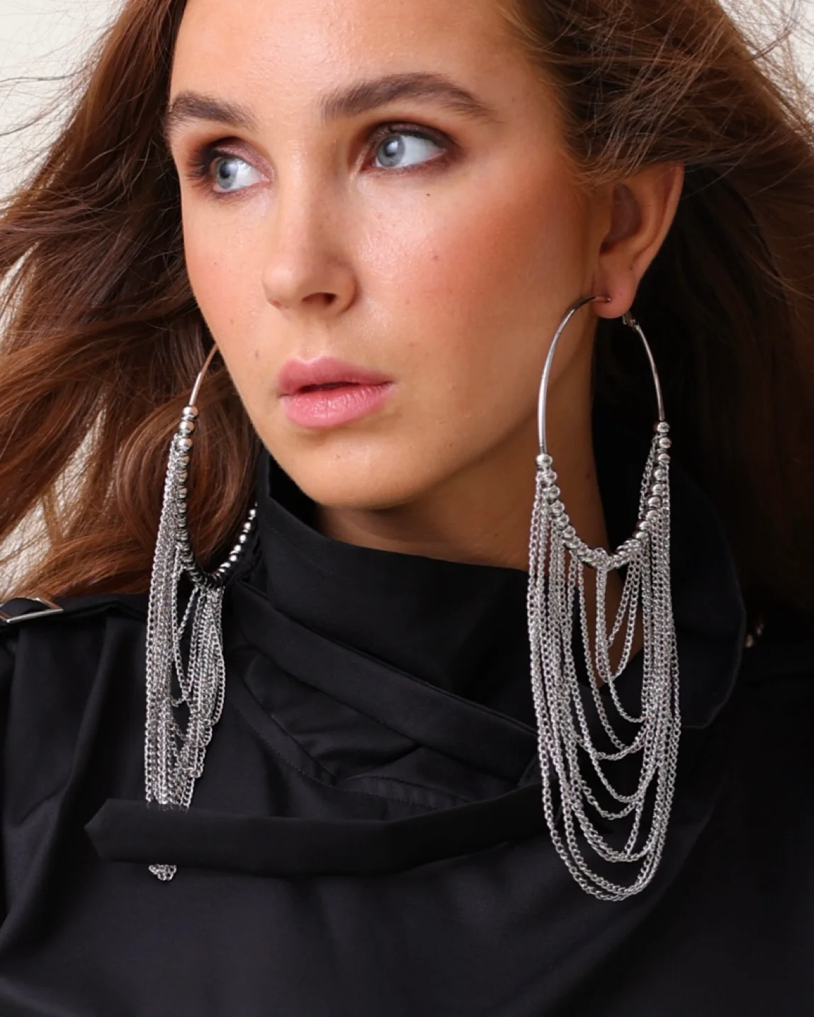 Silver Fringe Earrings - Image 3