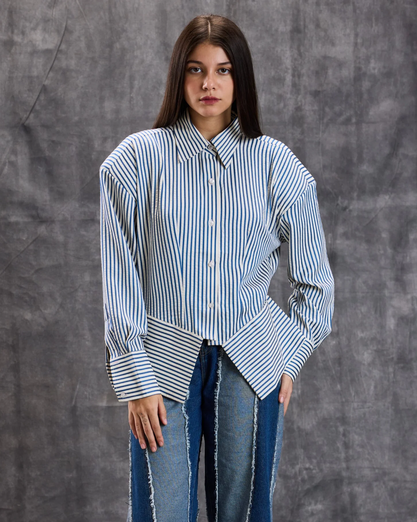 Structured stripes shirt